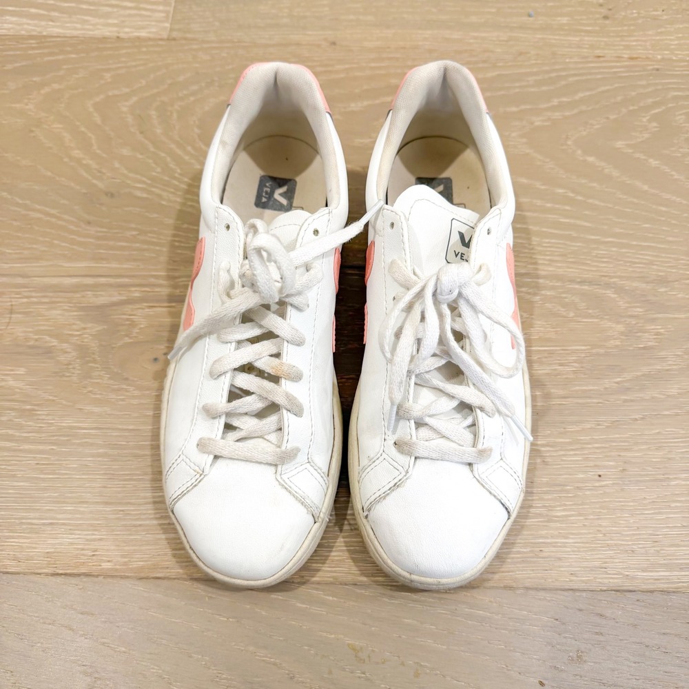 Veja Urca Sneakers White Pink Peach Preppy Boho Neutral Elevated Basic 9 - Picture 3 of 6